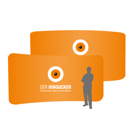 Textilwand ALU | 600er gebogen | beidseitig bedruckt