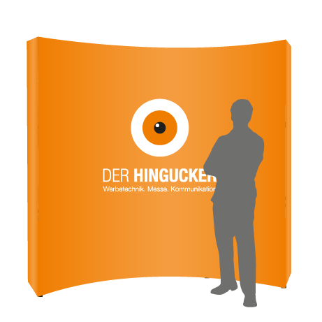Textilfaltwand | 3 x 3 Felder gebogen | einseitig bedruckt