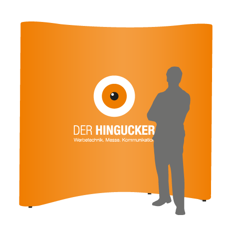 Pop-Up Faltwand | 3 x 3 Felder gebogen | einseitig bedruckt