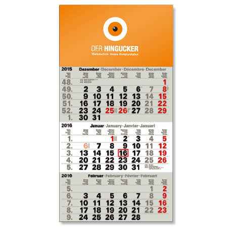 3-Monatskalender für das Folgejahr